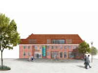 Før Slagelse Posthus, nu vækst- og innovationshus. Model: Slagelse Kommune.