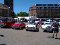 Historic Car Rally med udstilling af biler fra før 1981 på Nytorv, Slagelse. Foto: Jette