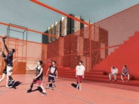 Et tag på ny idrætshal, byggeri ved campus i Slagelse.