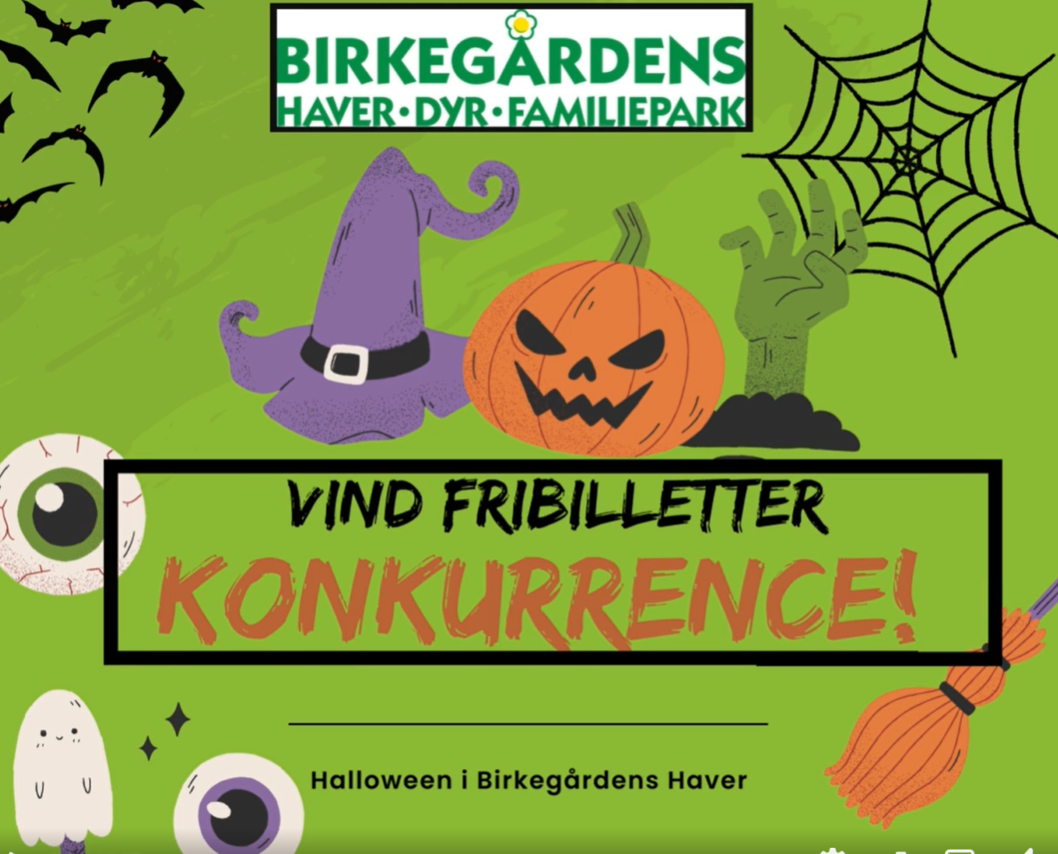 Vind familiebillet til halloween i Birkegårdens Haver