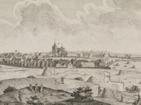 Vue over Slagelse fra 1755. Foto: Museum Vestsjælland