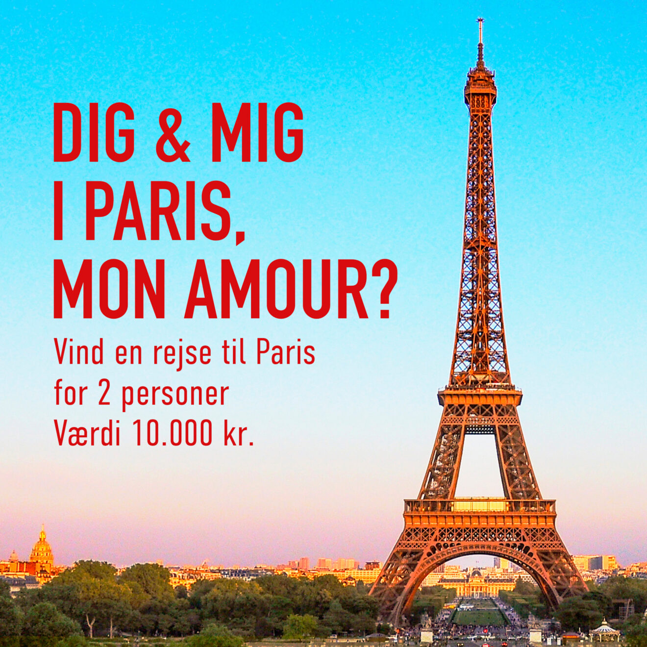 Vind en romantisk tur til Paris for 2